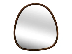 Best Sweeek Espejo de madera de abeto decorativo de pared, 55cm nogal Color natural oscuro