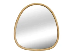 Sweeek Espejo de madera de abeto decorativo de pared, 75cm natural Color natural claro