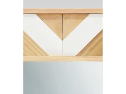 DECOWOOD Espejo de madera maciza en tono natural y blanco de 163x84cm - ZAZOO - Multicolor Hot