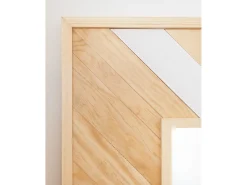DECOWOOD Espejo de madera maciza en tono natural y blanco de 163x84cm - ZAZOO - Multicolor Hot
