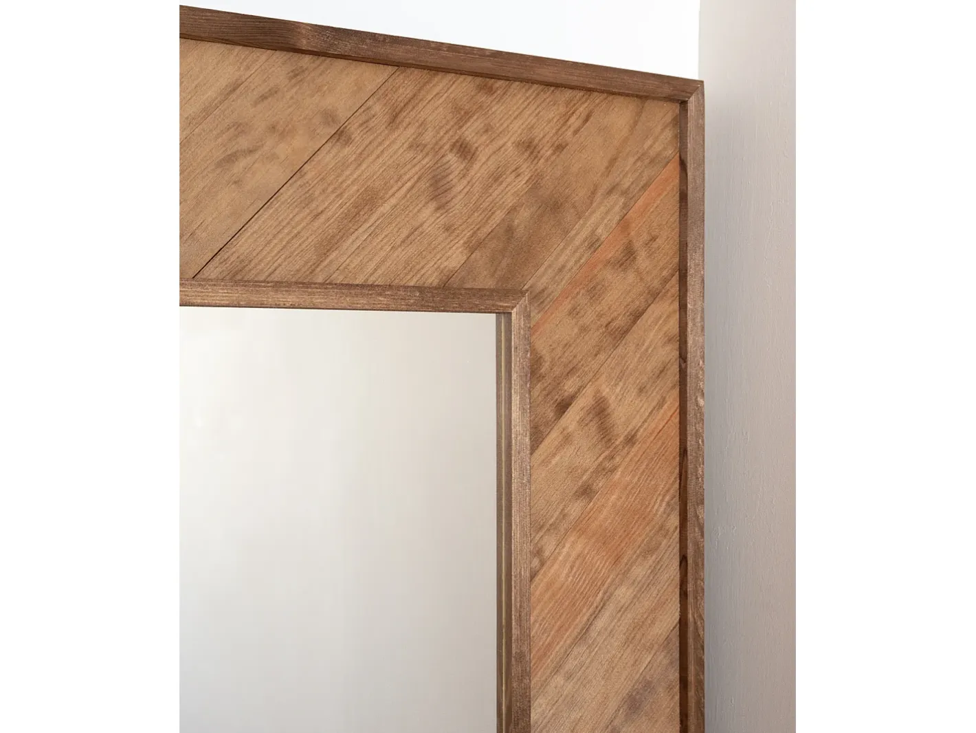 DECOWOOD Espejo De Pared|Espejo-Espejo de madera maciza en tono roble oscuro de 163x84cm - VILLA - Multicolor