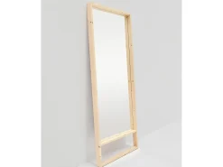 DECOWOOD Espejo de madera maciza tono natural de 160x60cm - WALLS - Beige Discount