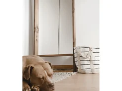 DECOWOOD Espejo de madera maciza tono roble oscuro de 160x60cm - WALLS - Marru00f3n Discount