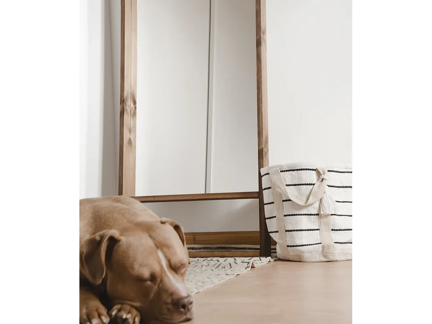 DECOWOOD Espejo de madera maciza tono roble oscuro de 160x60cm - WALLS - Marru00f3n Discount