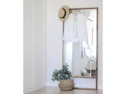 DECOWOOD Espejo de madera maciza tono roble oscuro de 160x60cm - WALLS - Marru00f3n Discount