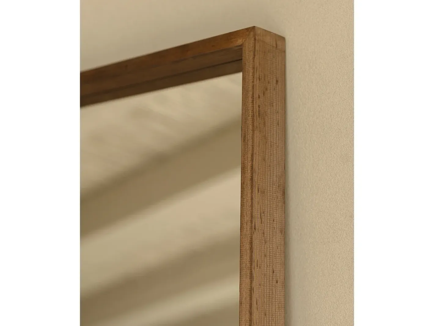 Hot DECOWOOD Espejo de madera maciza tono roble oscuro de 160x60cm - WALLS - Marru00f3n