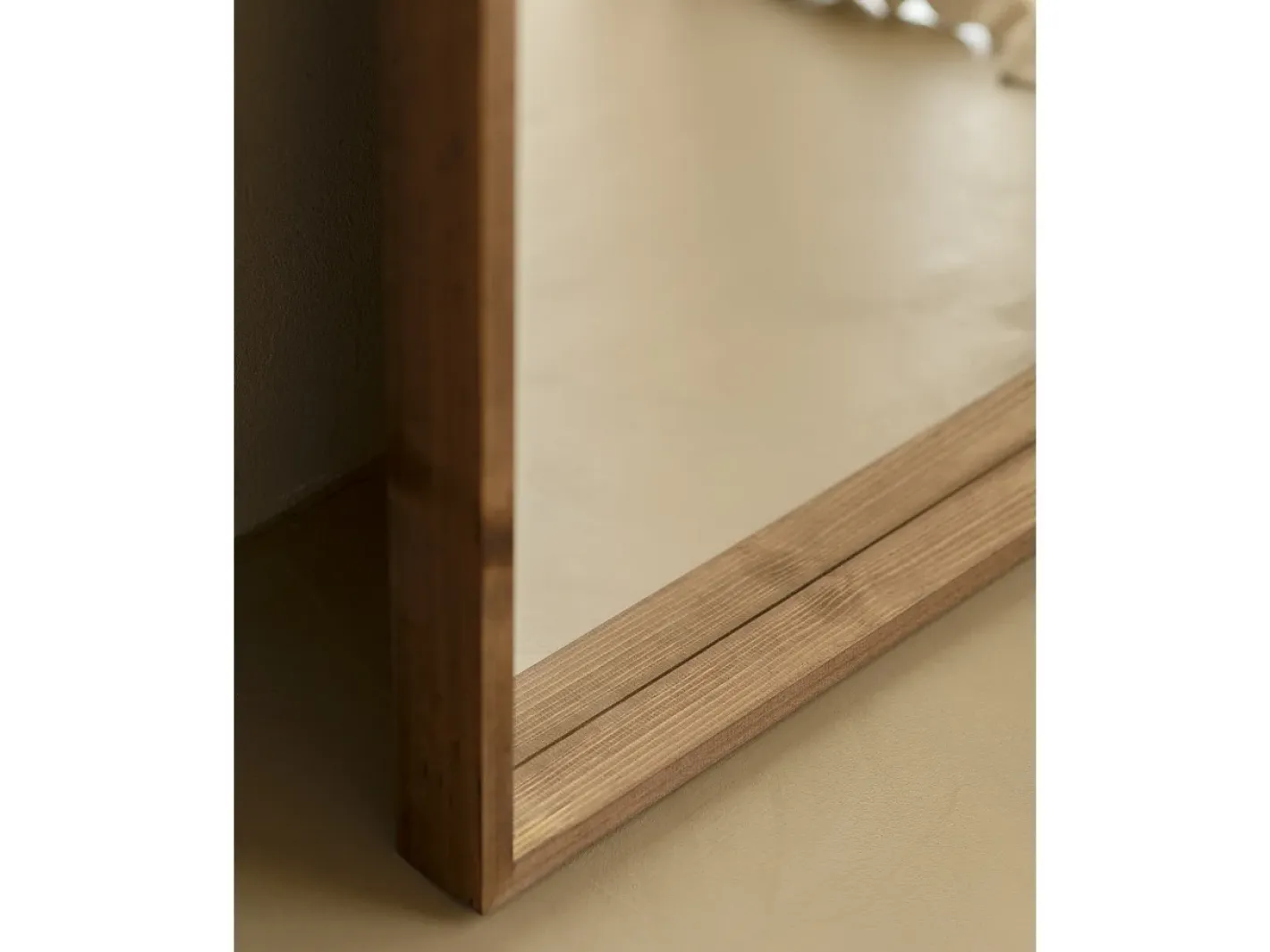Hot DECOWOOD Espejo de madera maciza tono roble oscuro de 160x60cm - WALLS - Marru00f3n