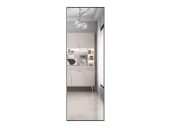 New Espejo de maquillaje rectangular de cristal templado, 165*60 cm, marco de aleación de aluminio, color . Negro