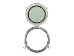 Clearance Espejo de ojo de buey de pared aluminio y vidrio Ø38 cm ES238805 Plateado