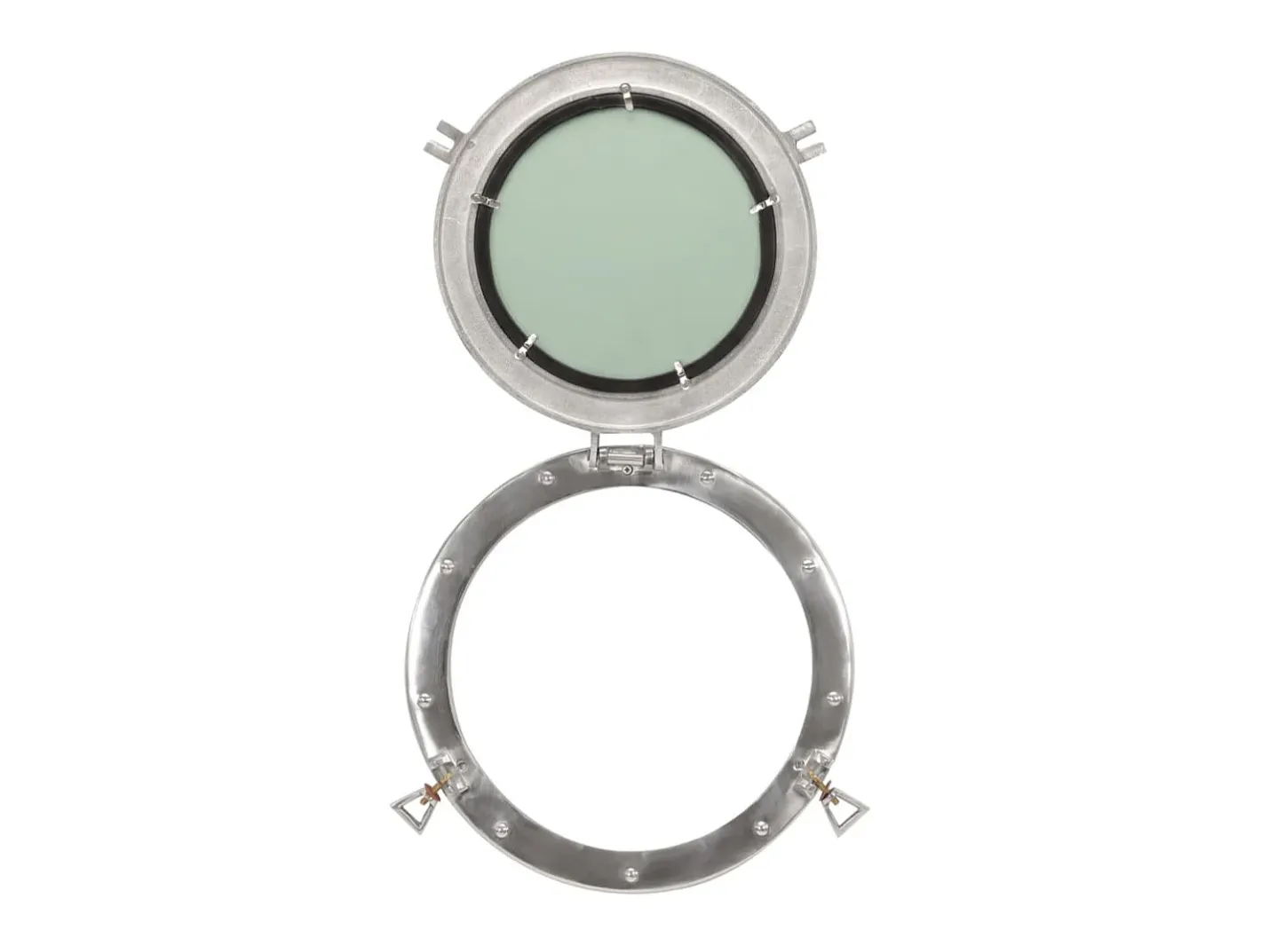 Clearance Espejo de ojo de buey de pared aluminio y vidrio Ø38 cm ES238805 Plateado
