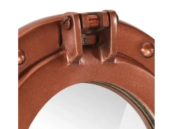 Espejo De Pared|Espejo-Espejo de ojo de buey de pared aluminio y vidrio Ø38 cm ES332883 Marru00f3n