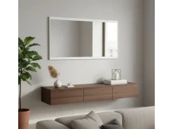 Outlet Espejo de pared Alice horizontal mate 51x96,6x1,9 cm Blanco