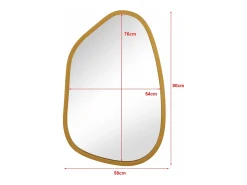 Sale Helloshop26 Espejo de pared asimétrico 80 x 58 cm dorado 03_0007903 Amarillo