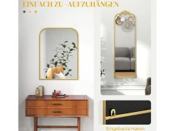 Espejo de pared barroco, marco decorativo de metal, , 60x87,5 cm Dorado New