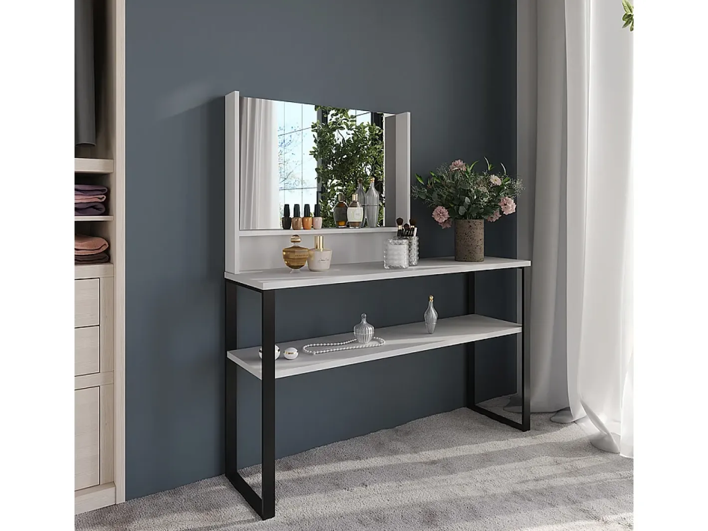 Vicco Espejo-Espejo de pared 80x10x65 sherry Blanco