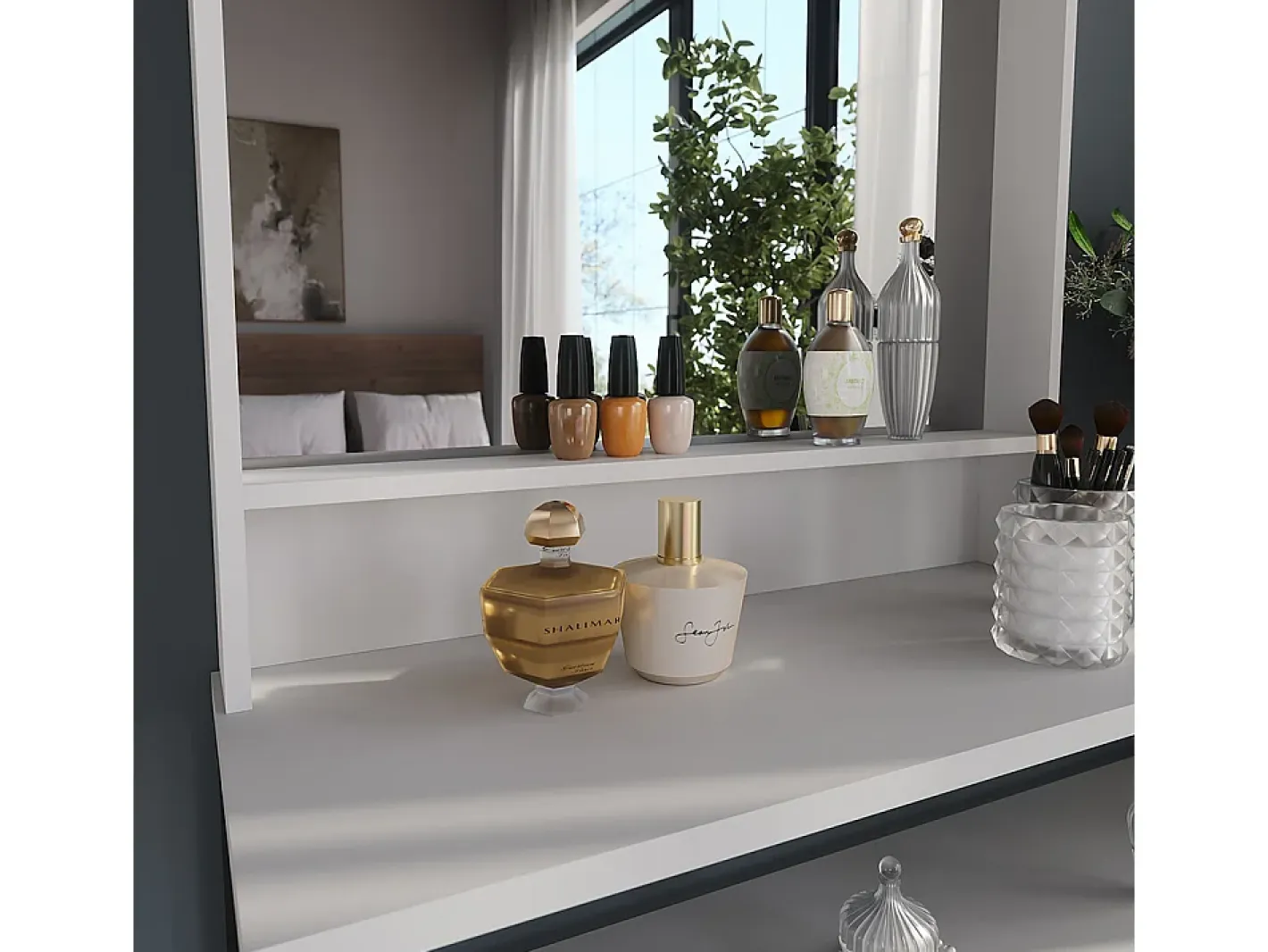 Vicco Espejo-Espejo de pared 80x10x65 sherry Blanco