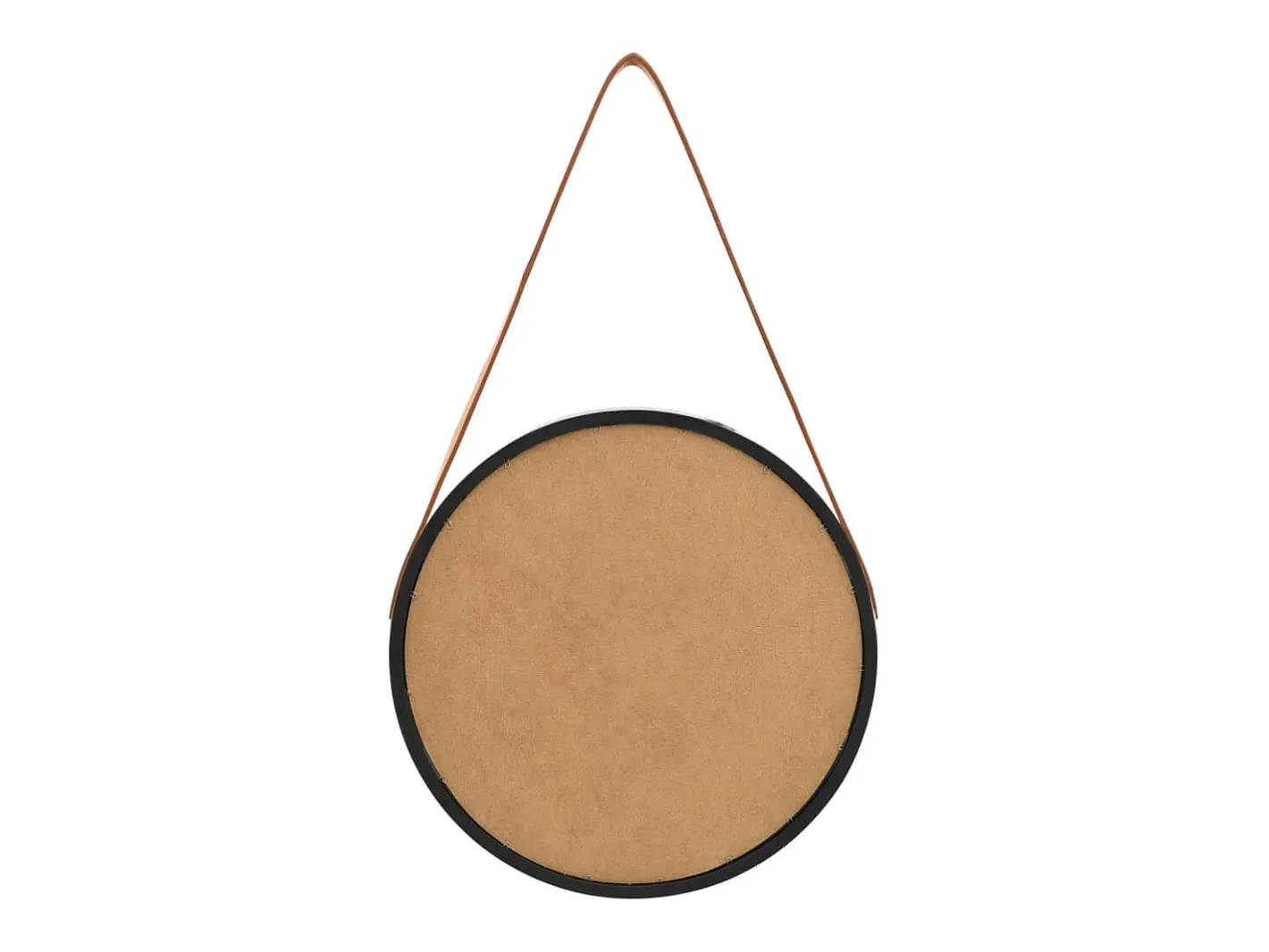 Espejo de pared con correa 40 cm ES649583 Negro