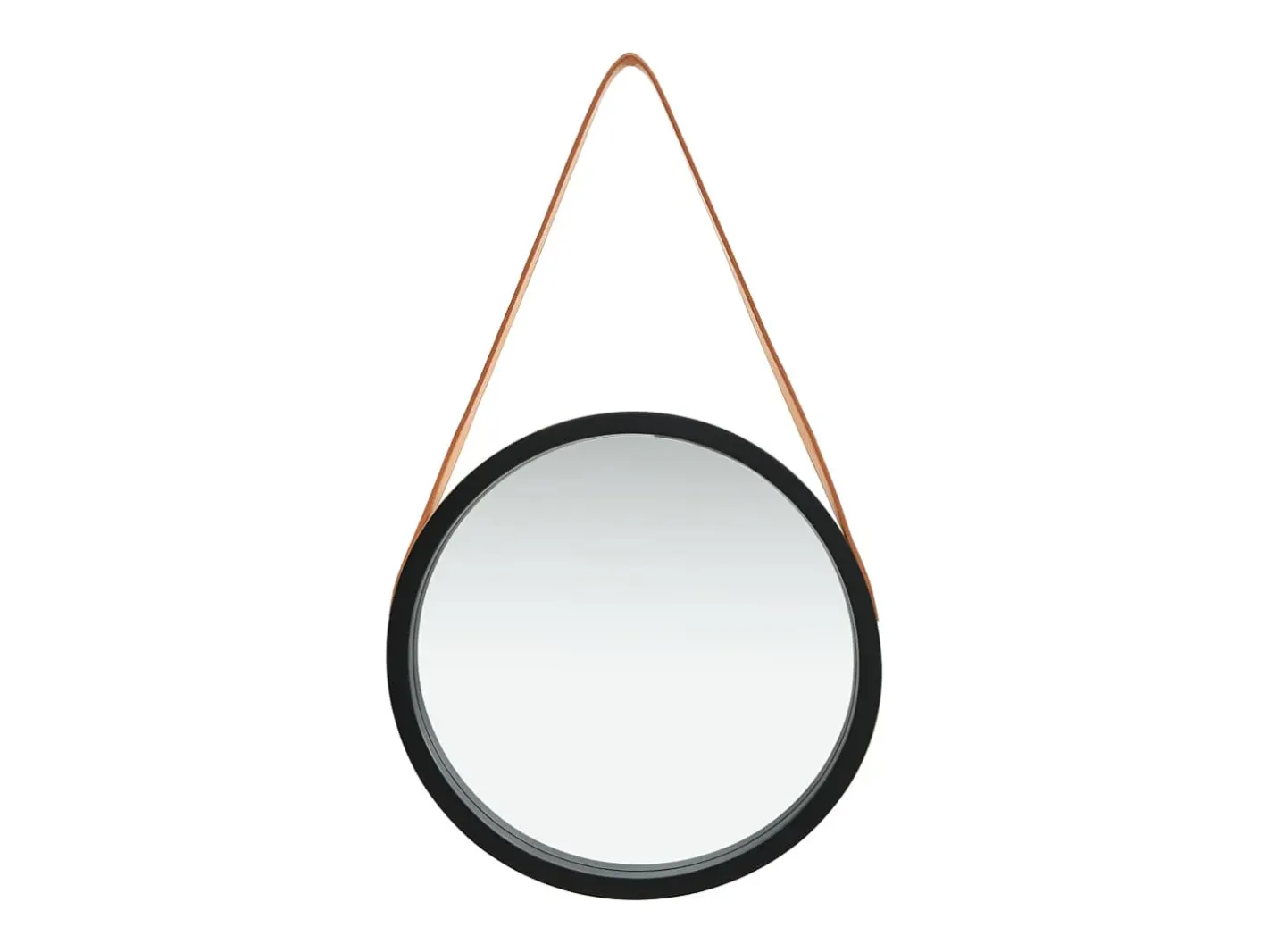 Espejo de pared con correa 40 cm ES649583 Negro