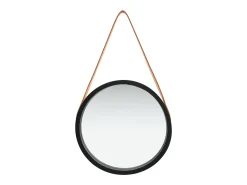 Espejo De Pared|Espejo-Espejo de pared con correa 40 cm Negro