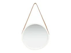 Discount Espejo de pared con correa 40 cm Blanco