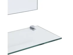 Espejo de pared con estante de vidrio templado 80x60 cm ES966737 Plateado Online