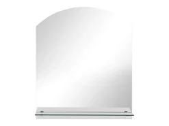 Espejo de pared con estante de vidrio templado 30x50 cm ES148680 Plateado