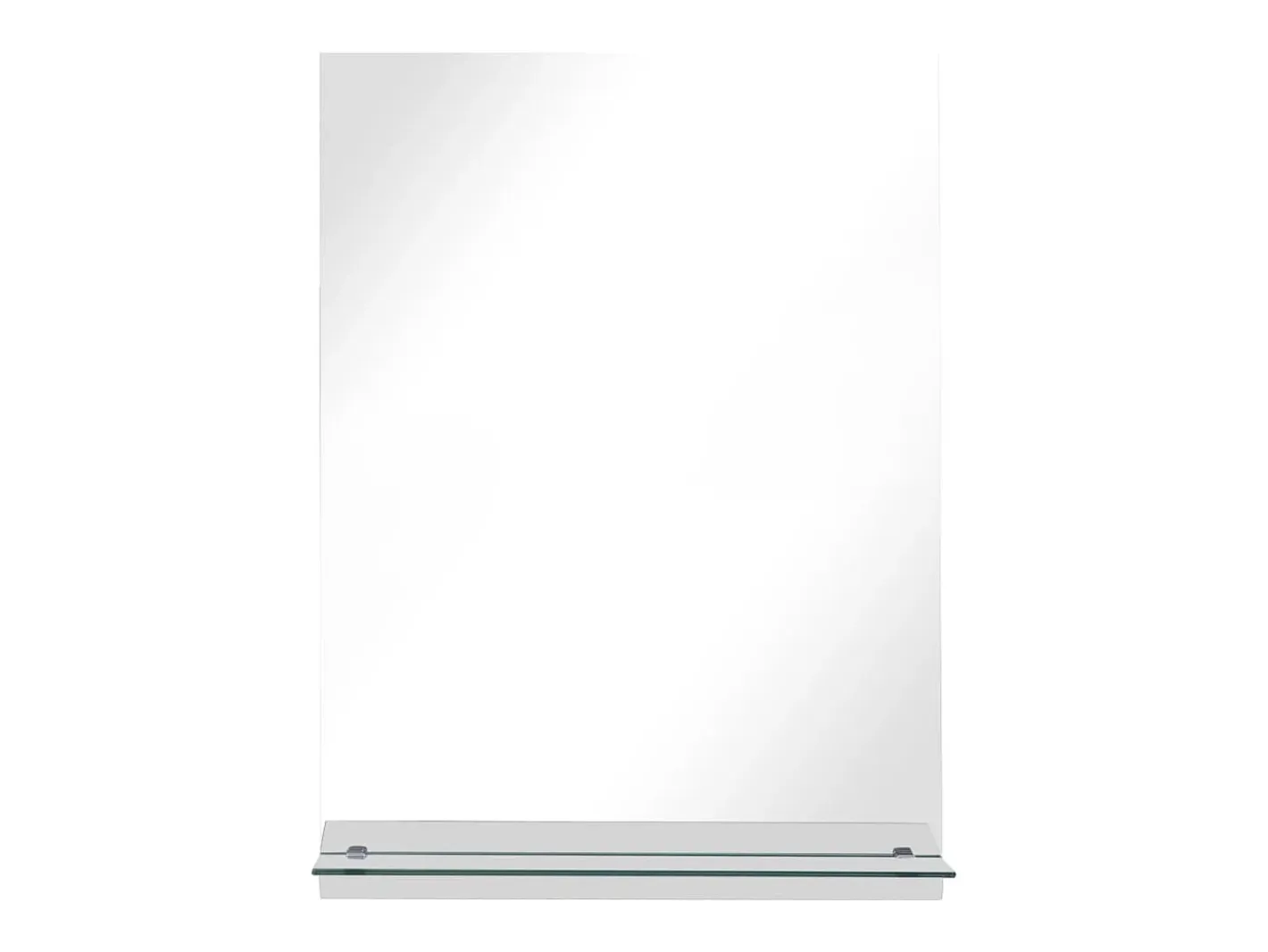 Espejo de pared con estante de vidrio templado 50x70 cm ES483940 Plateado Sale