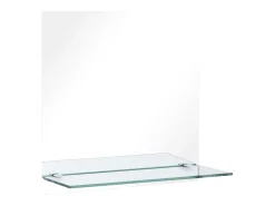 Espejo de pared con estante de vidrio templado 40x40 cm ES554294 Transparente Clearance