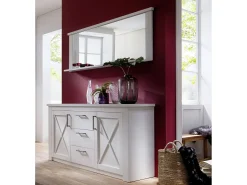 Les Tendances Espejo De Pared|Espejo-Espejo de pared con estante de melamina blanca Aria Blanco