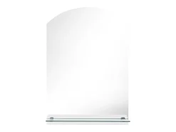 Espejo de pared con estante de vidrio templado 50x70 cm ES920734 Plateado New