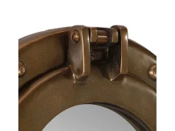 Espejo de pared con forma de ojo de buey Ø30 cm aluminio y cristal Marru00f3n Best