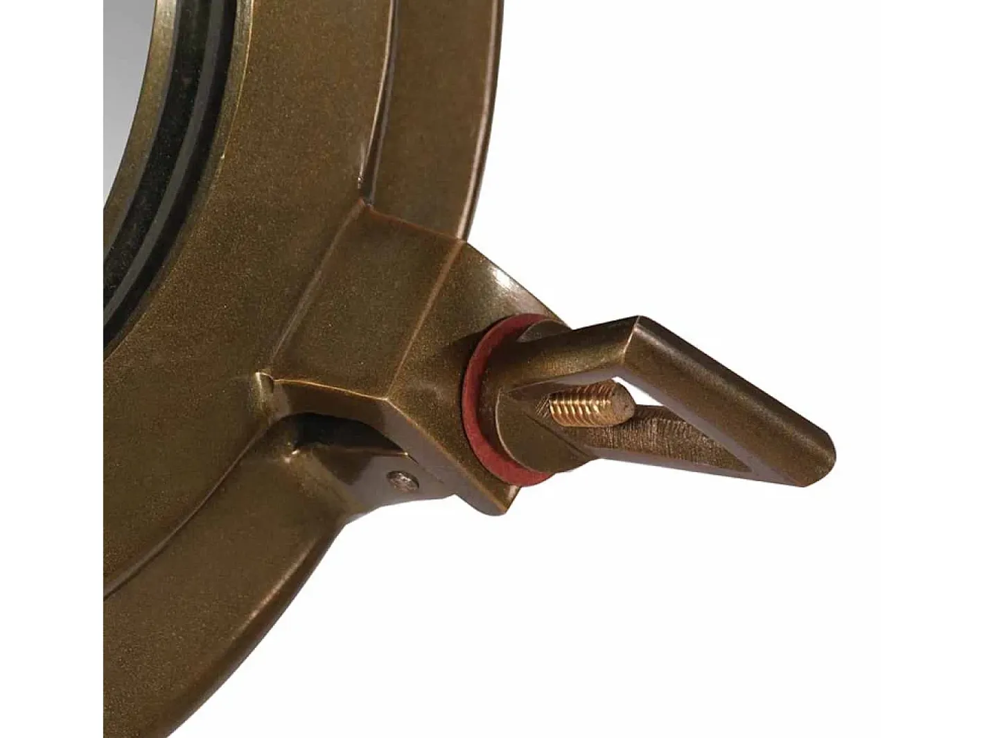 Espejo de pared con forma de ojo de buey Ø30 cm aluminio y cristal Marru00f3n Best