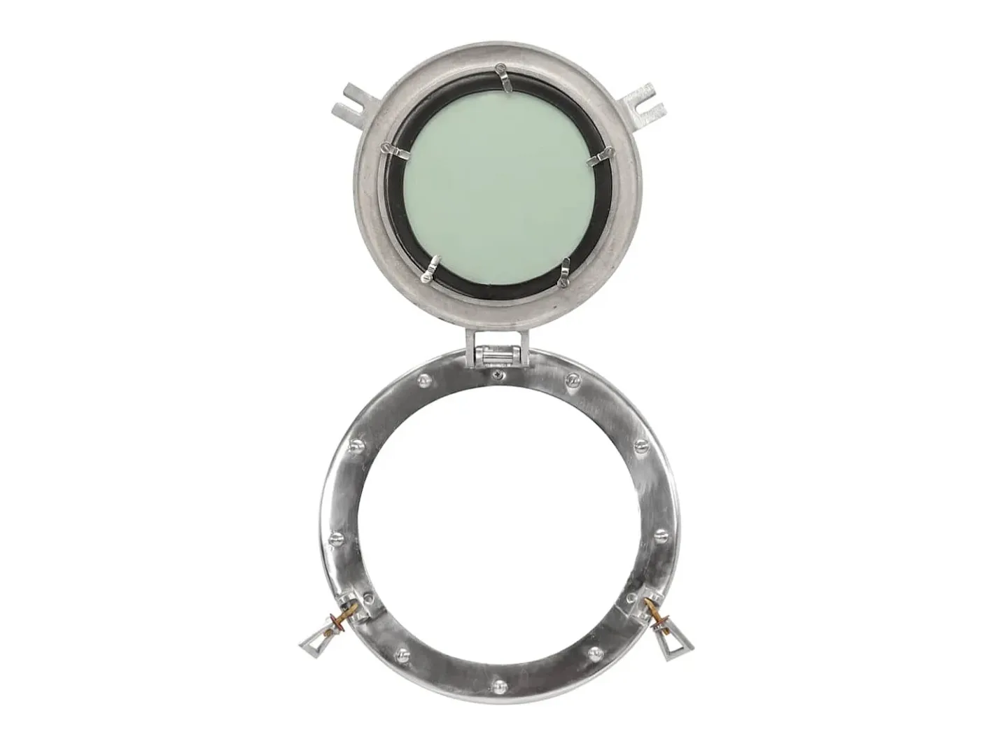 Espejo de pared con forma de ojo de buey Ø30 cm aluminio y cristal Plateado Best