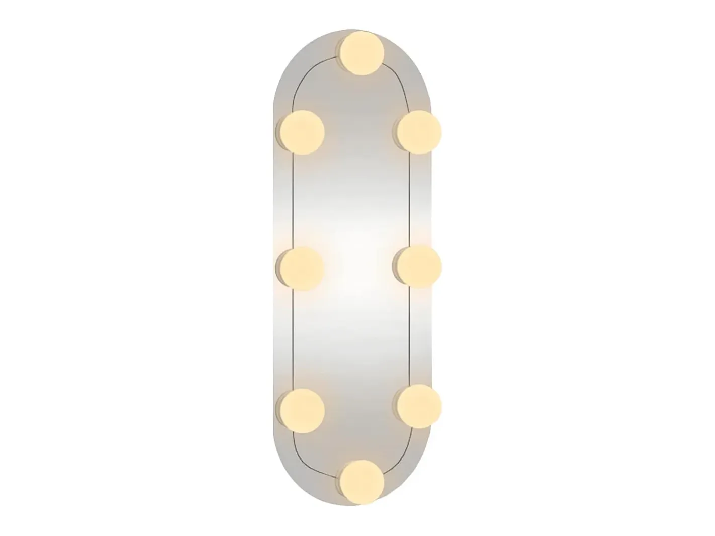 Hot Espejo de pared con luces LED 15x40 cm cristal ovalado Plateado