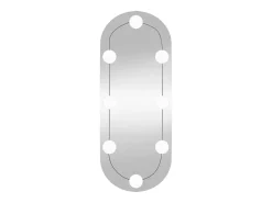 Hot Espejo de pared con luces LED 20x50 cm cristal ovalado Plateado