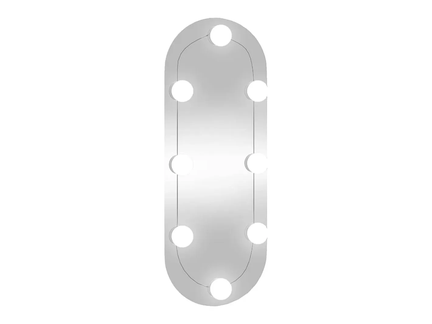 Hot Espejo de pared con luces LED 20x50 cm cristal ovalado Plateado