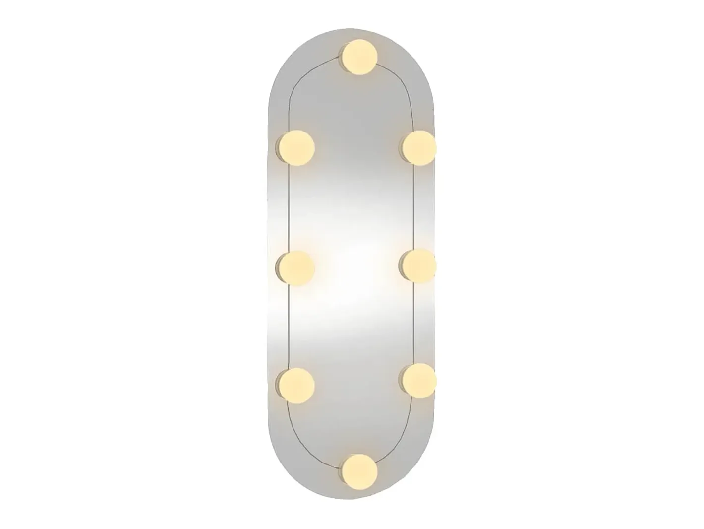 Hot Espejo de pared con luces LED 20x50 cm cristal ovalado Plateado
