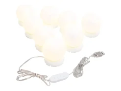 Espejo de pared con luces LED Cristal Redondo Plateado Clearance