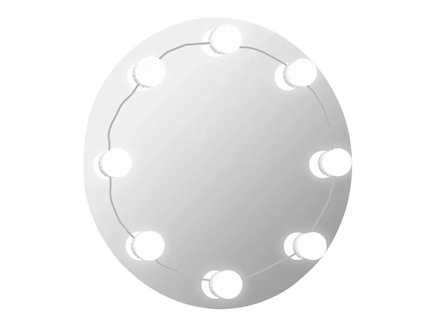 Online Espejo de pared con luces LED redondo de vidrio ES111492 Plateado