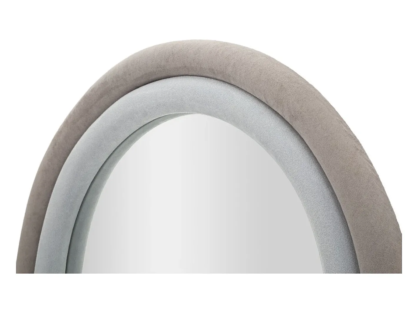 Espejo De Pared|Espejo-Espejo de pared con marco arqueado de tela 160x60x4 cm Cloe - Gris Topo