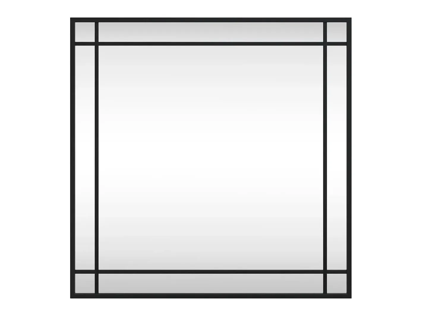 New Espejo de pared cuadrado de hierro 60x60 cm ES652808 Negro