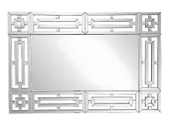 OZAIA Espejo De Pared|Espejo-Espejo de pared de acero inoxidable - Ancho 120 x Alt. 80 cm - - LOAYE Plateado