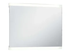 Clearance Espejo de pared de baño con LED y sensor táctil 80x60 cm ES617689 Plateado