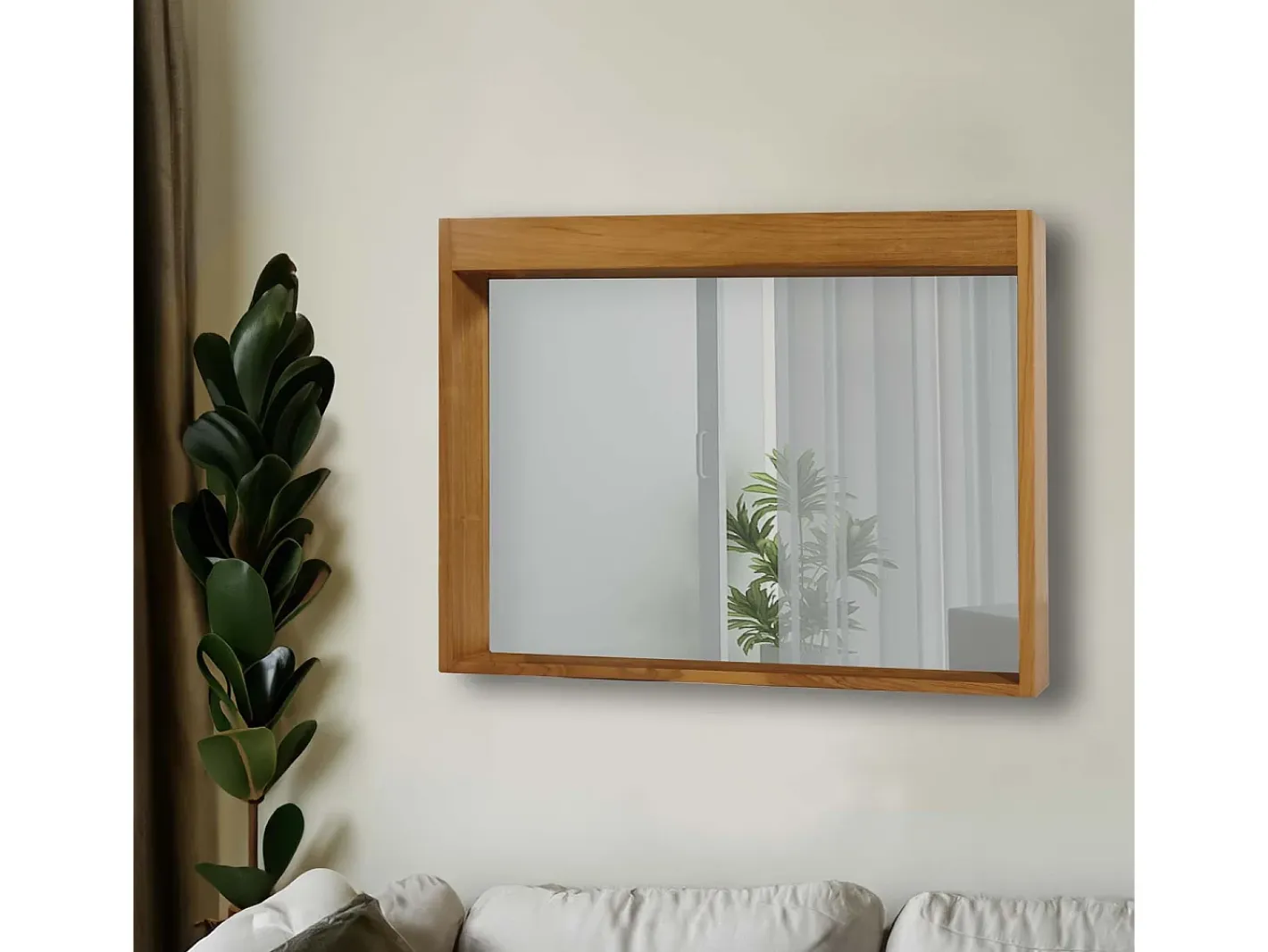 MCW Espejo De Pared|Espejo-Espejo de pared de teca -M75 Marru00f3n