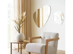 Les Tendances Espejo De Pared|Espejo-Espejo de pared DEVONPORT de metal con forma orgánica (ancho 70 x alto 100 cm) Plateado