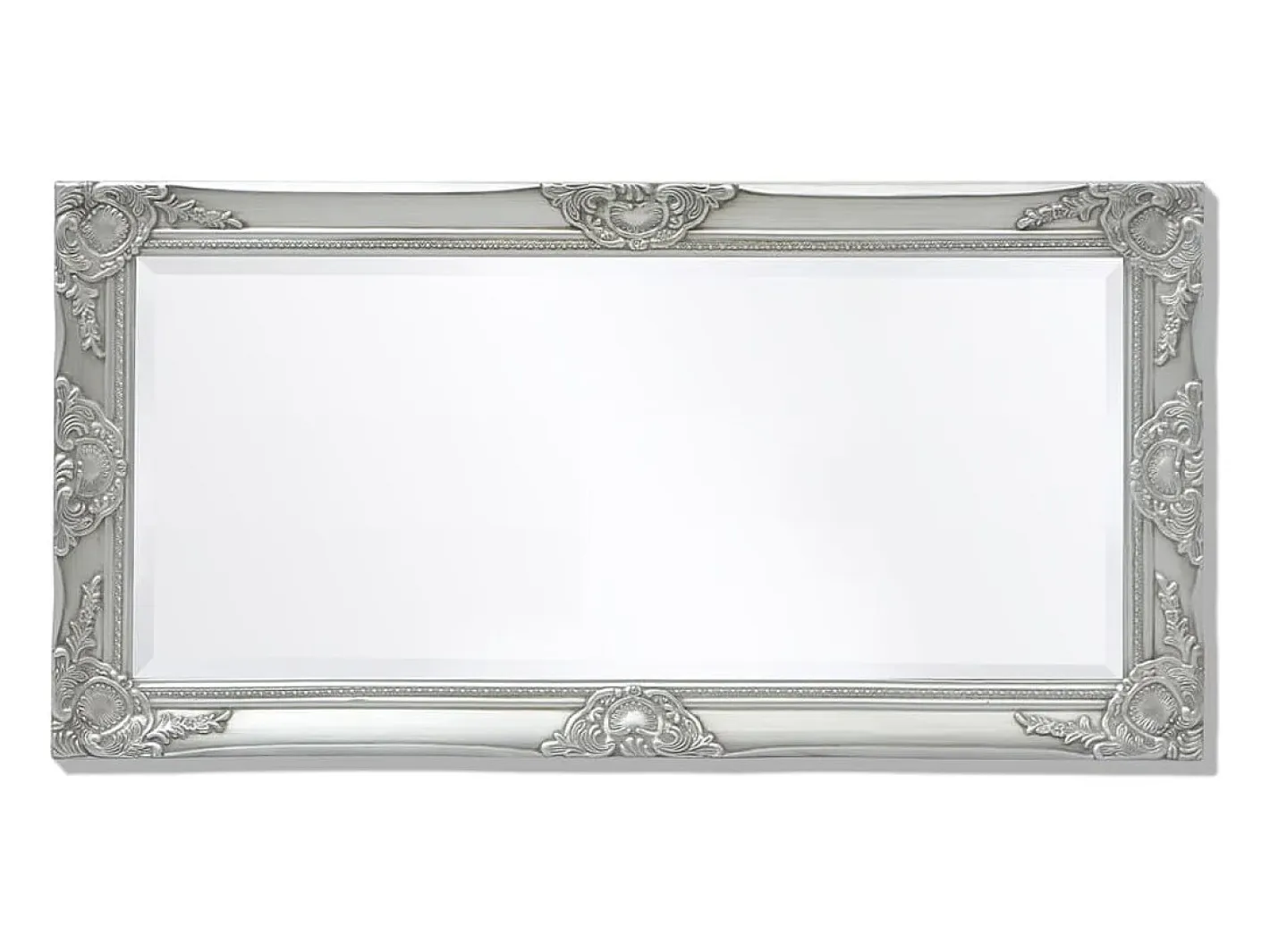 Espejo de pared estilo barroco 100x50 cm Plata Plateado Discount