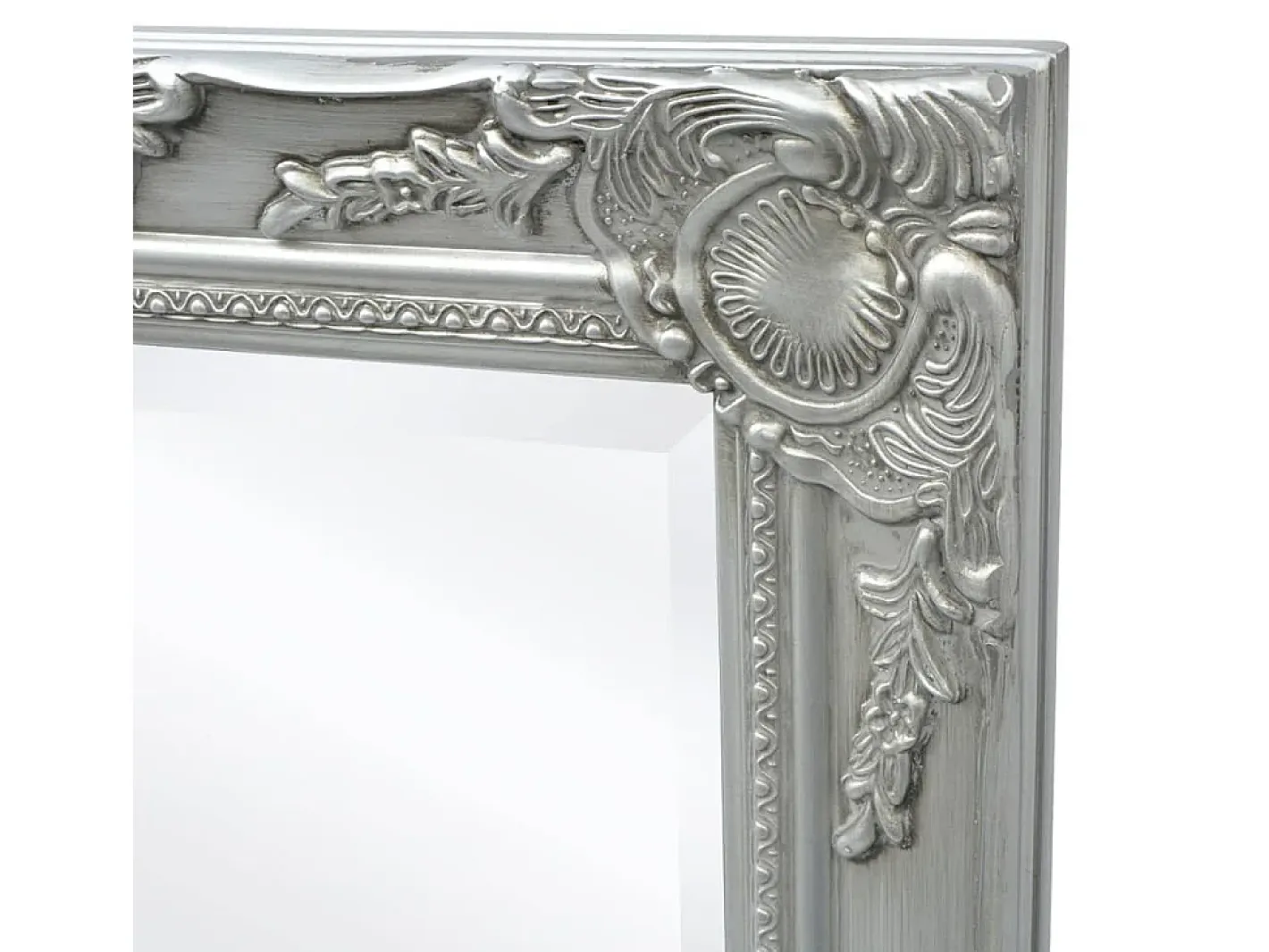 Espejo de pared estilo barroco 100x50 cm Plata Plateado Discount