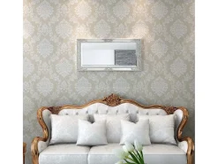 Espejo de pared estilo barroco 100x50 cm Plata Plateado Discount