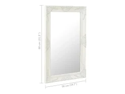Clearance Espejo de pared estilo barroco 50x80 cm Blanco