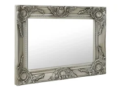 Espejo De Pared|Espejo-Espejo de pared estilo barroco 50x40 cm Plata Plateado